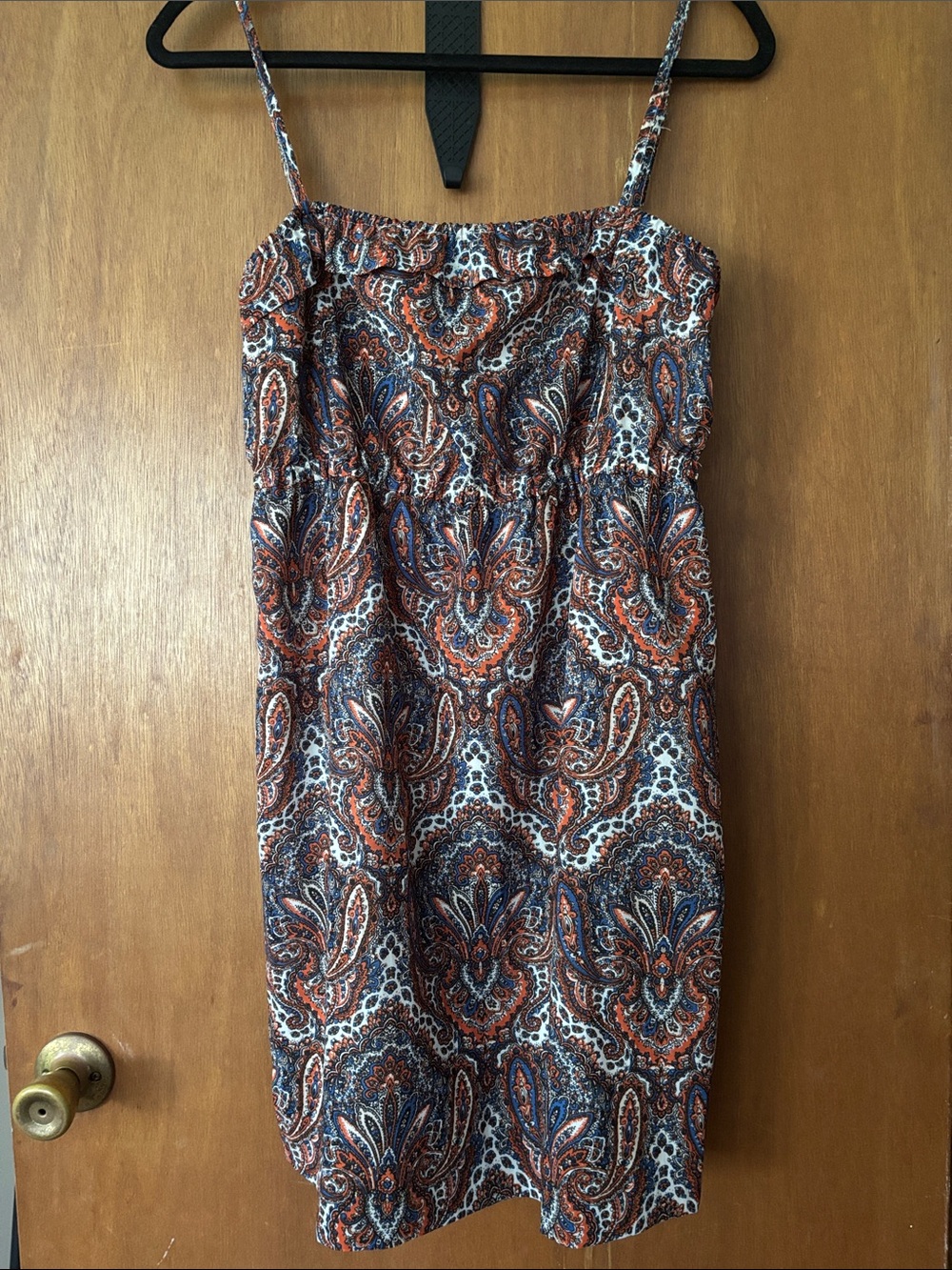 J. Crew Paisley Sundress in Rust, Navy & Cream